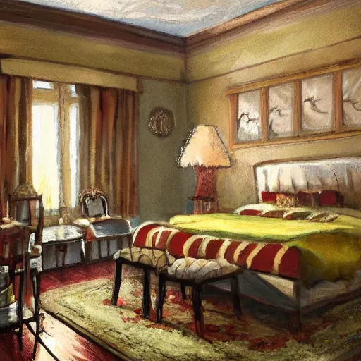 Image similar to An interior of room, in style of Scott M Fischer