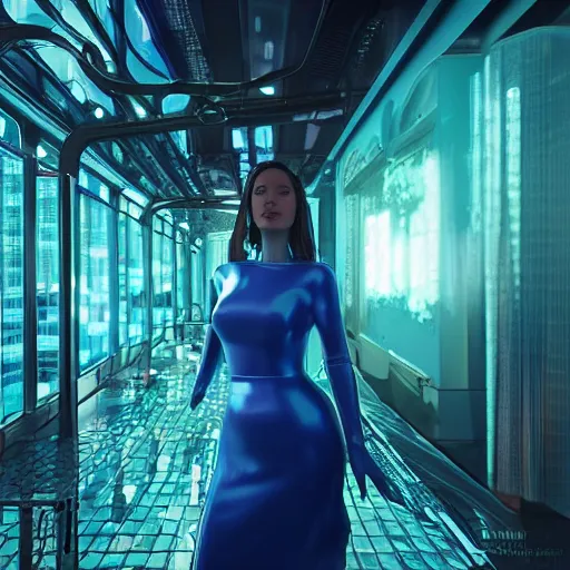 Prompt: “hyperrealistic ultra detailed unreal engine 5 RTX raytracing nvidia hairworks render of portrait of the most beautiful girl with blue eyes. She is in heavens cyberpunk greenhouse. futuristic. cinematic. very high detailed. By Charli Amani. By Tsubasa Nakai. Photorealistic render”