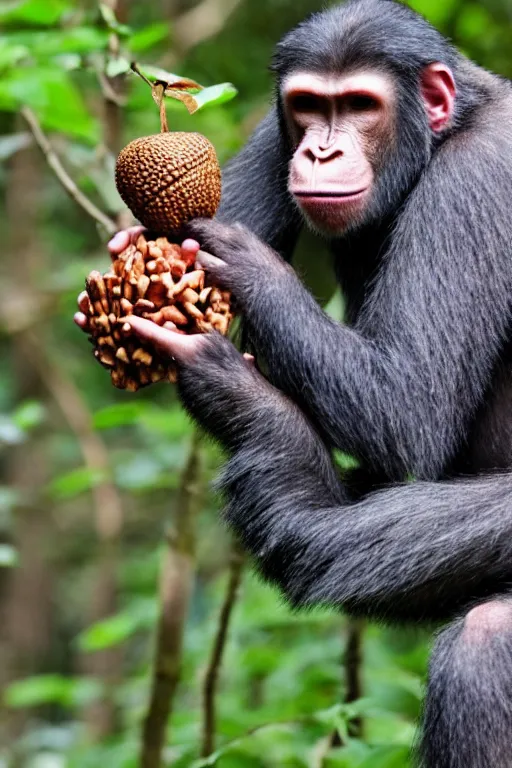 Image similar to ape with an acorn