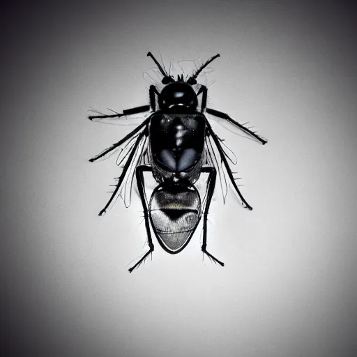 Prompt: a fly living inside the mind of a person. photography