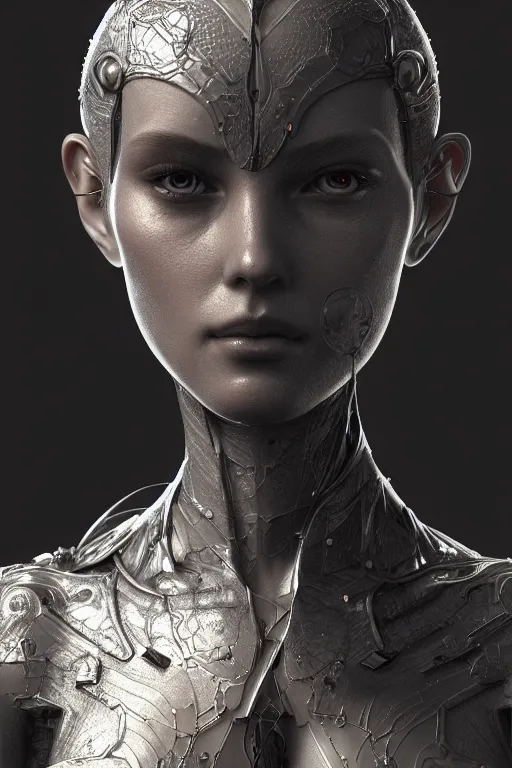 Image similar to the perfect future augmented human posing, accurate details, detailed face, fantasy, dramatic, intricate, elegant, highly detailed, digital painting, artstation, concept art, smooth, sharp focus, illustration, art by gustave dore, octane render