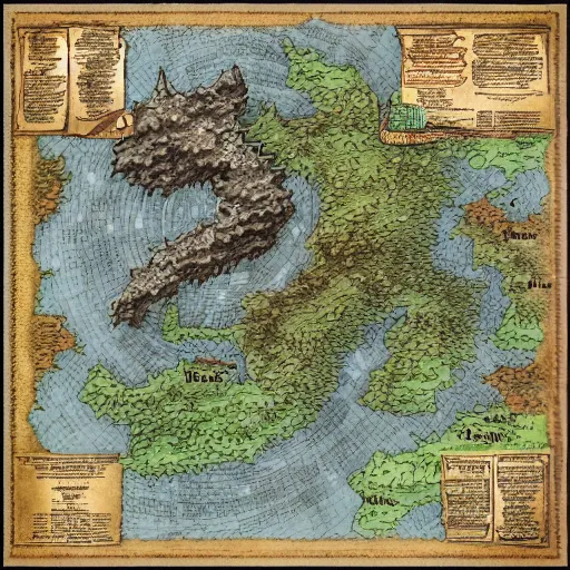 Prompt: fantasy cartographer map extremely detailed