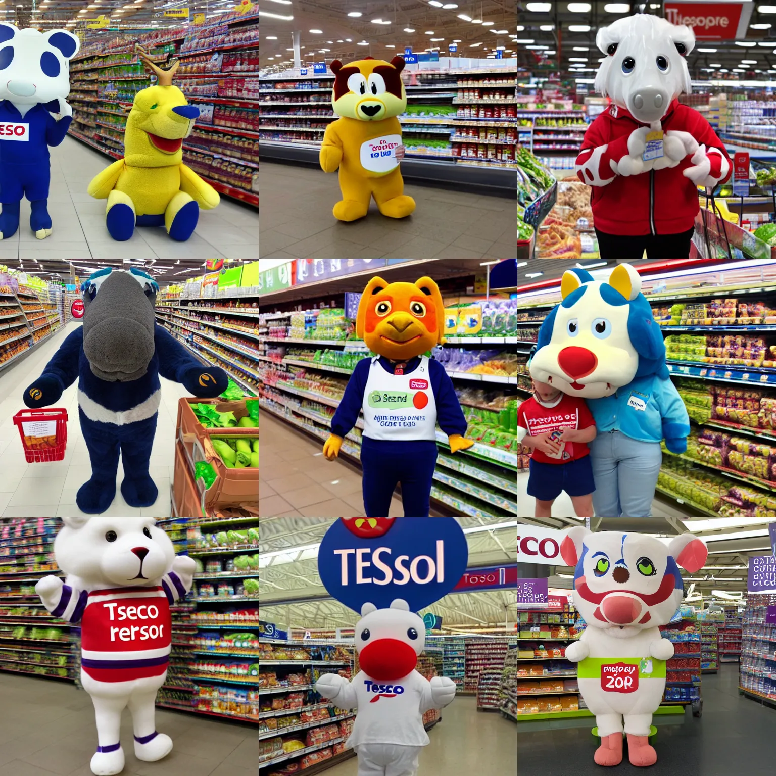 Prompt: Tesco friendly animal mascot