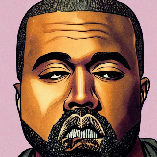 Image similar to kanye west drawn in the style of demon slayer