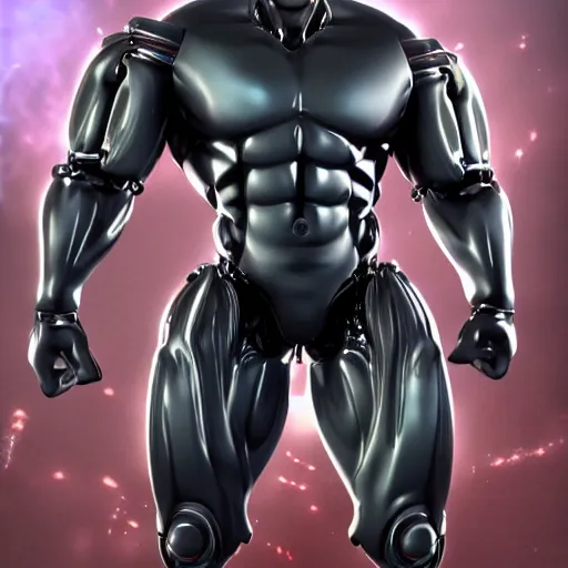Image similar to a realistic detailed photo of a bodybuilder who is also a male android Chris Redfield, shiny skin, posing robotically, blank stare