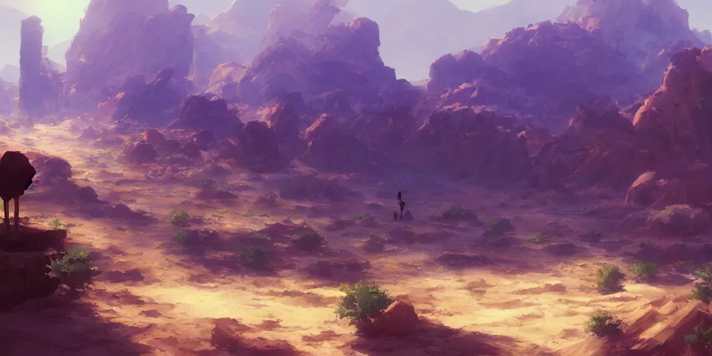 Prompt: a stunning desert landscape by makoto shinkai