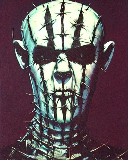 Image similar to Pinhead from Hellraiser by Peter Andrew Jones, detailed