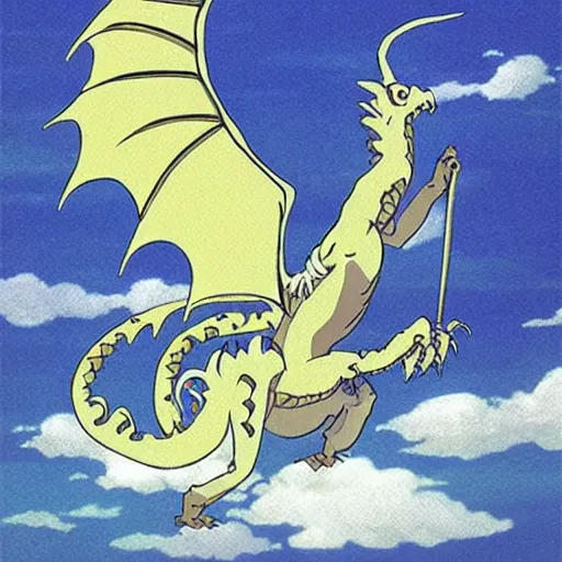 Prompt: beautiful dragon in the sky ,by Studio ghibli, concept art, golden ratio