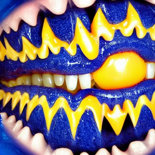 Image similar to exploding blue teeth