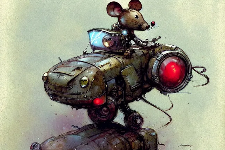 Image similar to adventurer ( ( ( ( ( 1 9 5 0 s retro future robot mouse explorer vehical. muted colors. ) ) ) ) ) by jean baptiste monge!!!!!!!!!!!!!!!!!!!!!!!!! chrome red