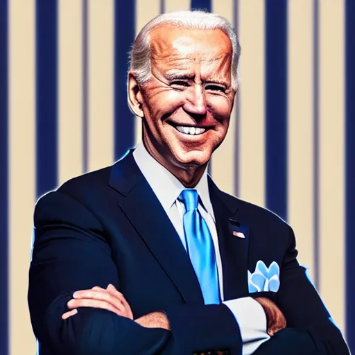 Image similar to blue joe biden with blue light blue skin blue