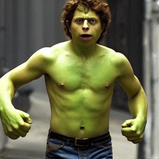 Image similar to Michael Cera is The Hulk