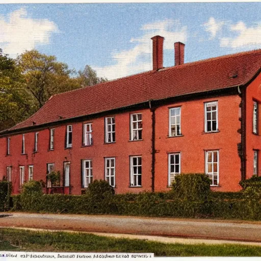 Prompt: 1 8 8 0 s, big german farmhouse, red bricks, hannover, lower saxony