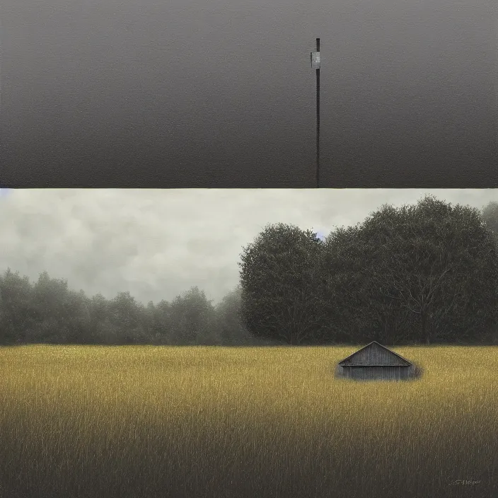 Image similar to a building in a landscape, by lee madgwick