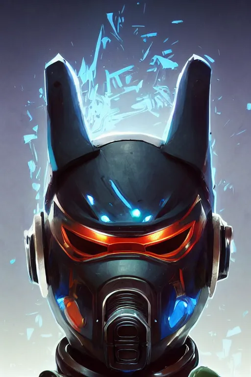 Image similar to epic mask helmet robot ninja portrait stylized as fornite style game design fanart by concept artist gervasio canda, behance hd by jesper ejsing, by rhads, makoto shinkai and lois van baarle, ilya kuvshinov, rossdraws global illumination radiating a glowing aura global illumination ray tracing hdr render in unreal engine 5