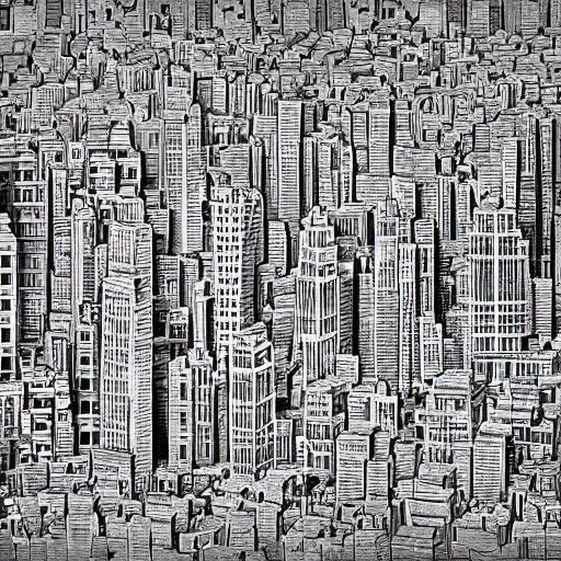Prompt: tuberville fractal cityscape