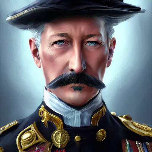 Image similar to portrait of Kaiser Wilhelm II, Character design by charlie bowater, ross tran, artgerm, and makoto shinkai, detailed, inked, western comic book art, 2021 award winning painting,digital art,ultra realistic,ultra detailed,art by greg rutkowski,photorealistic,hyperdetailed,detailed face,deviantart,artstation