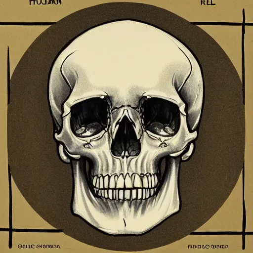 Image similar to human skull cross section