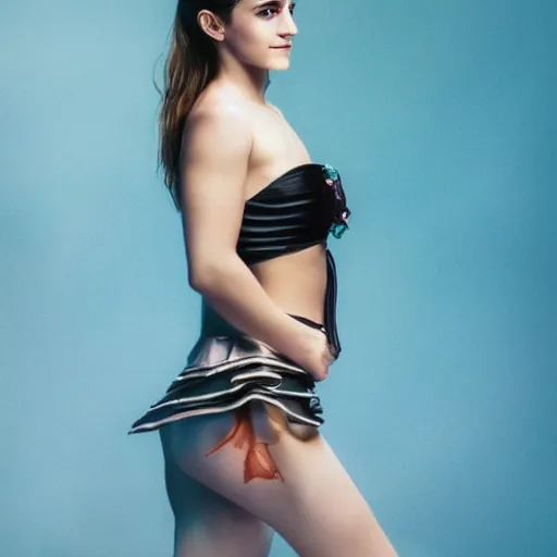 Image similar to a full-body portrait of emma watson as nami