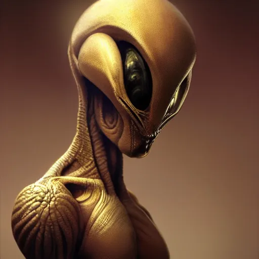 Image similar to ultra realist soft painting of a single attractive alien, very intricate details, focus, curvy, full frame image, artstyle hiraku tanaka and craig mullins, award winning