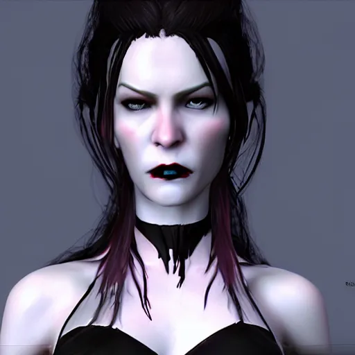 Image similar to character design, vampire lady, ominous, high definition photorealistic, unreal engine