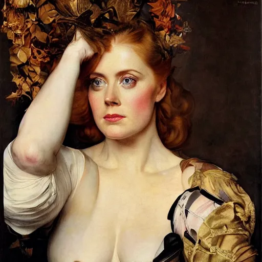 Prompt: amy adams in prey picture by j. c. leyendecker and peter paul rubens, asymmetrical, dark vibes, realistic painting, organic painting, matte painting, geometric shapes, hard edges, graffiti, street art : 2 by j. c. leyendecker and peter paul rubens : 4