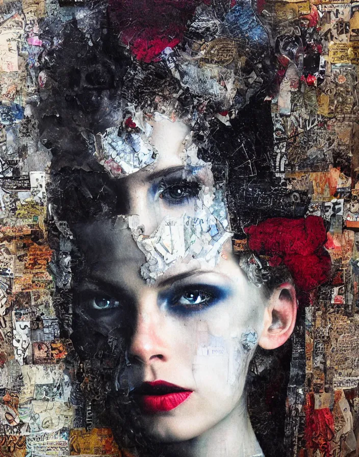 cold girl detailed analogue mixed media collage with | Stable Diffusion ...