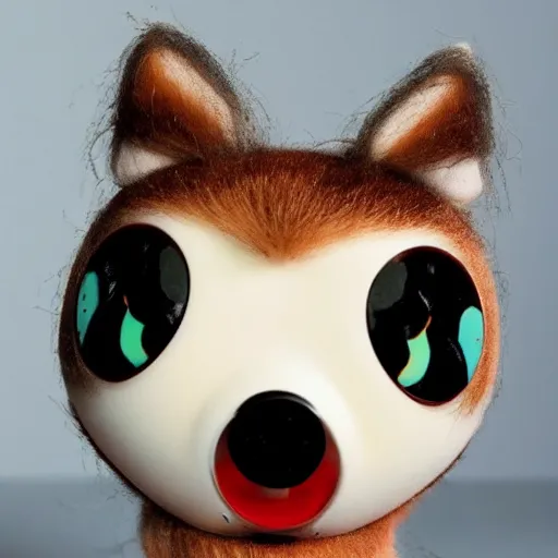 Image similar to uncanny corgi furby toy from a horrifying nightmare, junji ito, david lynch