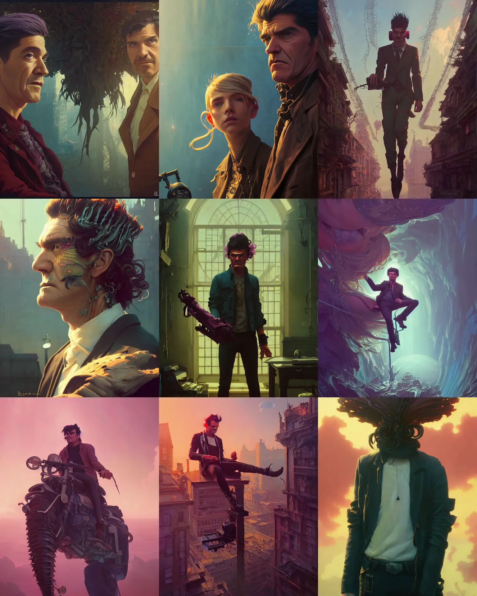 Prompt: highly detailed surreal vfx portrait of a nowpunk antonio banderas, stephen bliss, unreal engine, greg rutkowski, loish, rhads, beeple, makoto shinkai and lois van baarle, ilya kuvshinov, rossdraws, tom bagshaw, alphonse mucha, global illumination, detailed and intricate environment