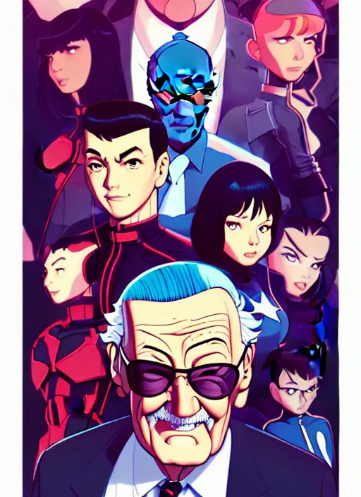 Prompt: stan lee, clean cel shaded vector art, shutterstock. by lois van baarle and artgerm helen huang and makoto shinkai and ilya kuvshinov and rossdraws and ilya kuvshinov, illustration