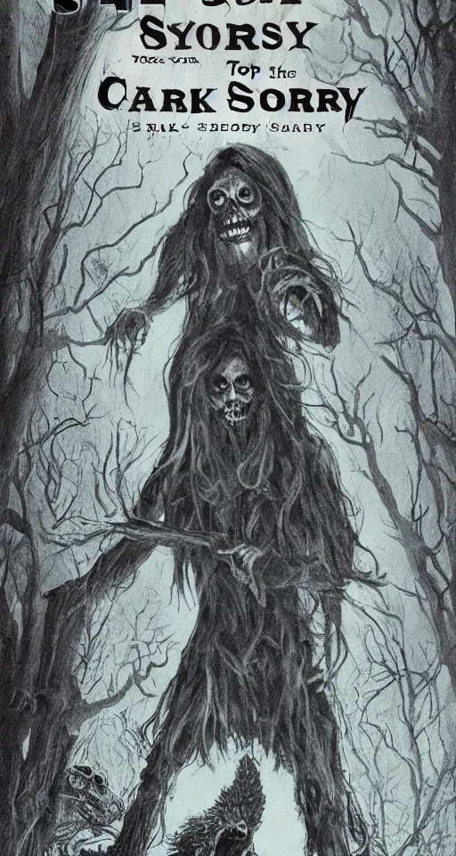 Image similar to book cover of scary stories to tell in the dark paperback novel
