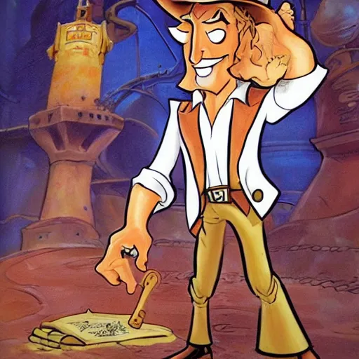 Image similar to Guybrush Threepwood, Sam and Max, Indiana Jones drawing by Steve Purcell