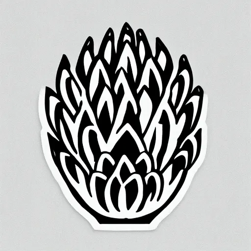 Image similar to coorperate logo romanesco simple stencil on white background