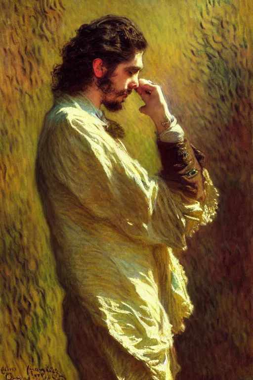 Image similar to hozier, painting by gaston bussiere, craig mullins, j. c. leyendecker, claude monet