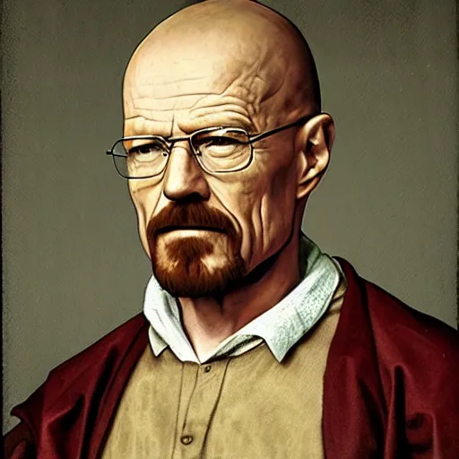 Image similar to renaissance portrait of walter white