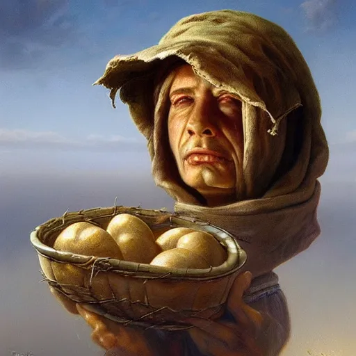 Prompt: The potatoes eaters, by Tomasz Alen Kopera, trending on artstation