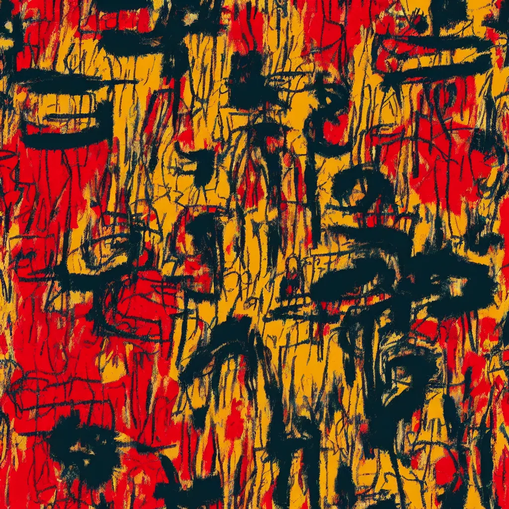 Image similar to seamless texture in the style of jean - michel basquiat, abstract