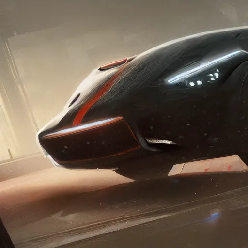 Image similar to aftermarket car, elegant, digital painting, concept art, smooth, sharp focus, art style from Wang Ke and Greg Rutkowski and Bruce Kaiser and Scott Robertson and Dmitry Mazurkevich and Doruk Erdem and Jon Sibal, small style cue from Blade Runner and Minority Report and iRobots