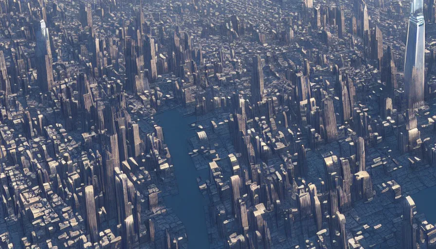 Prompt: New York City without Hudson River, hyperdetailed, artstation, cgsociety, 8k