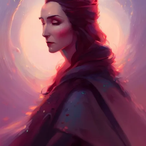 Image similar to a beautiful portrait of a beautiful melisandre, concept art by pete mohrbacher and guweiz and ilya kuvshinov, digital art, highly detailed, intricate, sharp focus, trending on artstation hq, deviantart, unreal engine 5, 4 k uhd image