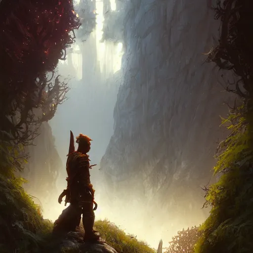 Image similar to highly detailed portrait of orc warrior, stephen bliss, unreal engine, fantasy art by greg rutkowski, loish, rhads, ferdinand knab, makoto shinkai and lois van baarle, ilya kuvshinov, rossdraws, tom bagshaw, global illumination, radiant light, detailed and intricate environment