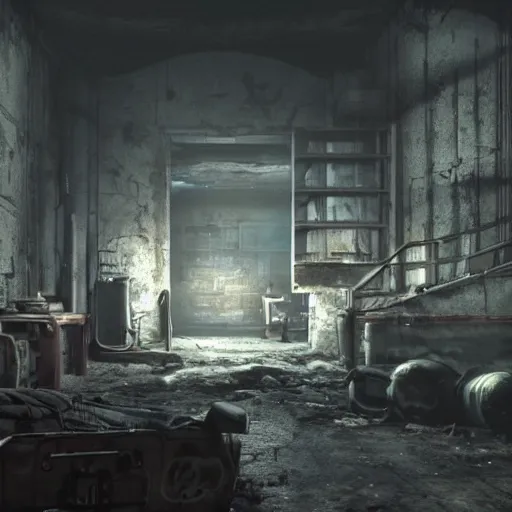 Image similar to fallout concept art opera interior render grim realistic lighting unreal engine 5