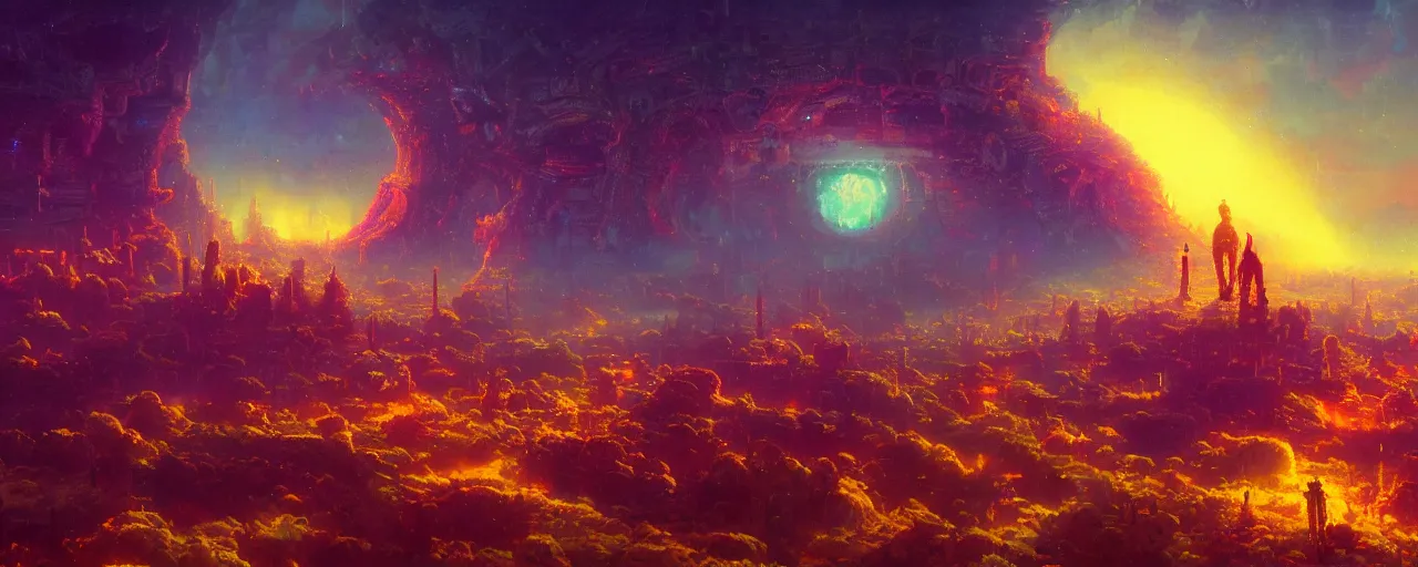 Prompt: ” heaven, [ by paul lehr, cinematic, detailed, epic, widescreen, opening, establishing, mattepainting, photorealistic, realistic textures, octane render ] ”