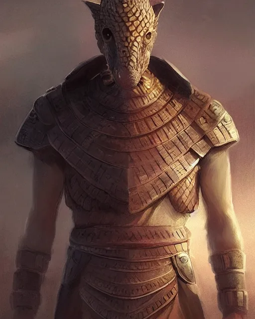 Image similar to a portrait of a human pangolin in the style of a [ roman empire ] senator!, art by greg rutkowski and artgerma, stunning! concept art, character design