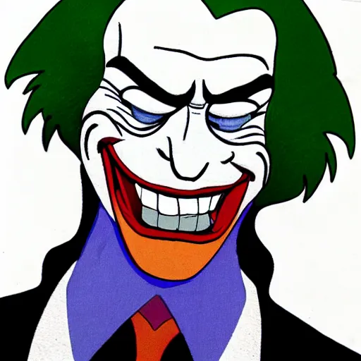 Image similar to The joker in family guy, authentic style, very intricate, very detailed,