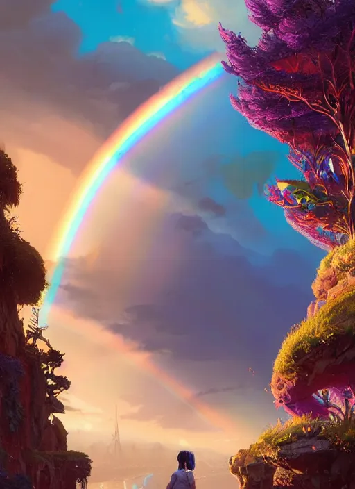 Image similar to highly detailed rainbow gown in gta v, stephen bliss, unreal engine, fantasy art by greg rutkowski, loish, rhads, ferdinand knab, makoto shinkai and lois van baarle, ilya kuvshinov, rossdraws, tom bagshaw, global illumination, radiant light, detailed and intricate environment