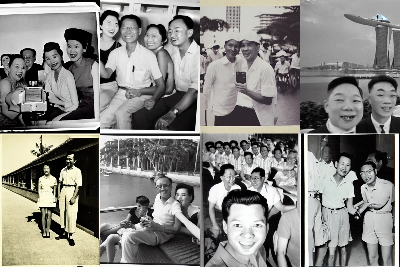 Prompt: selfy in singapore, photo 1 9 5 5