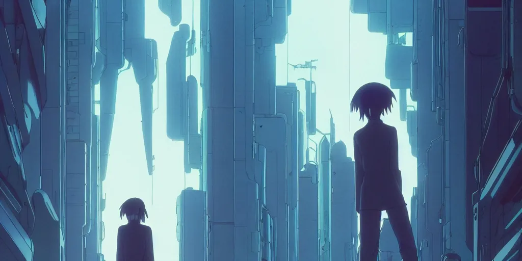 Image similar to twilight lighting, moody, atmospheric, solarpunk, eva - 0 1 from evangelion on a hill, rainy by ghibli studio and victor ngai, ghost in the shell, akira, pixar highly detailed, 8 k h 5 7 6