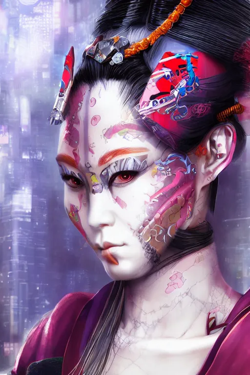 Image similar to agile geisha cyberpunk Dragon princess, digital art, 8k ,character ,realistic, portrait, hyperrealistic