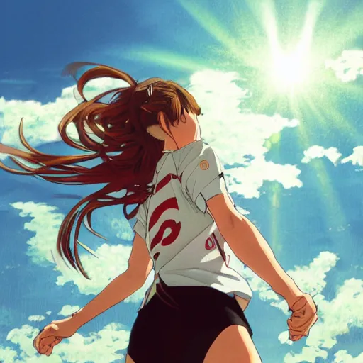 Prompt: a girl is running, sport clothing, anime style, long hair, hair down, symmetrical facial features, smiling face expression, from yowamushi pedal, hyper realistic, rule of thirds, extreme detail, detailed drawing, trending pixiv, realistic lighting, by alphonse mucha, greg rutkowski, sharp focus, backlit, high budget show